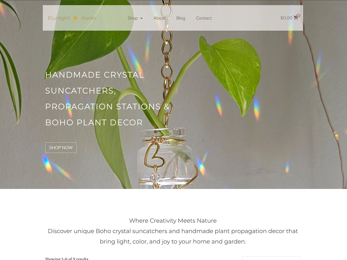 The Sunlight Atelier branding and website preview
